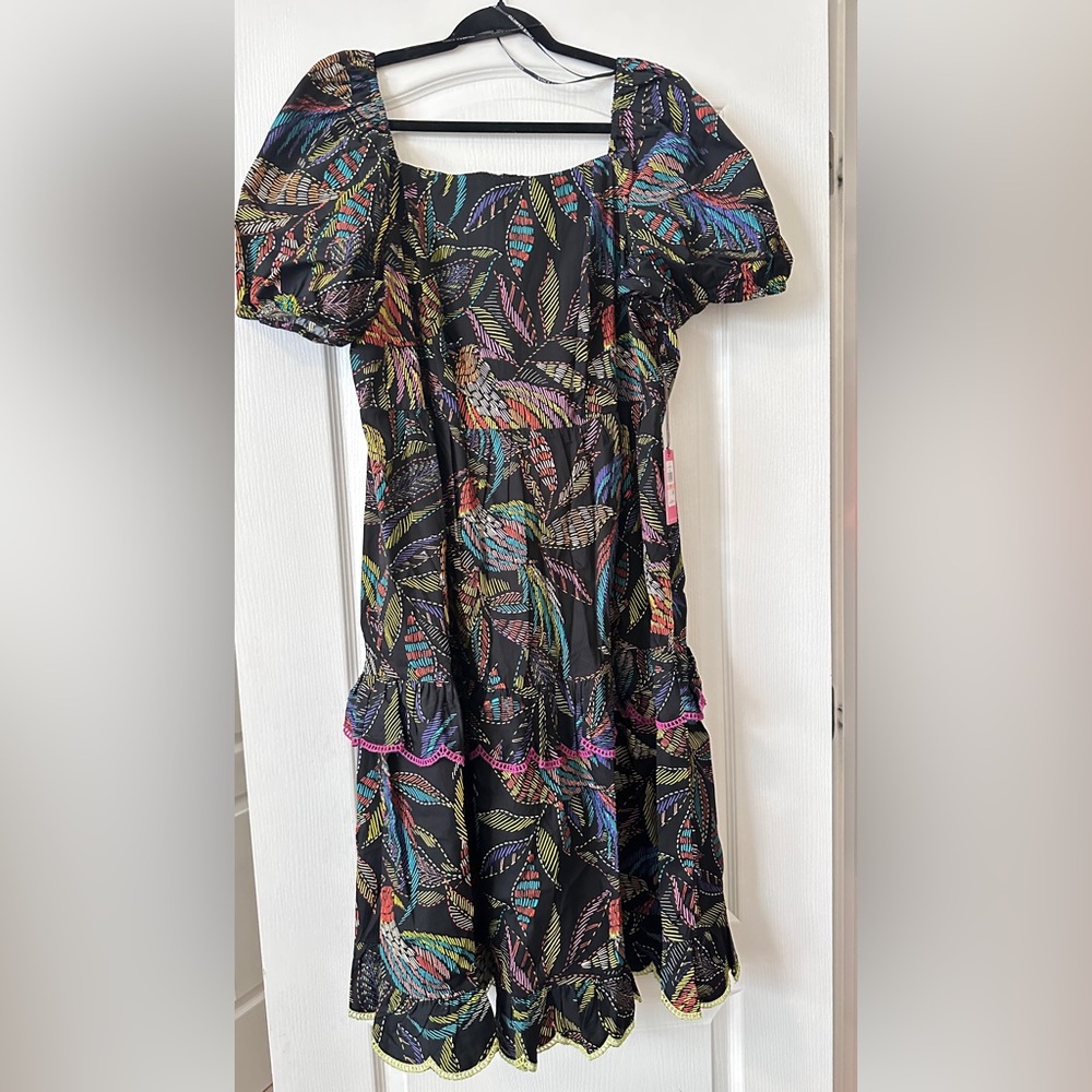 Vince Camuto 100% Cotton Black Dress Size 14W New